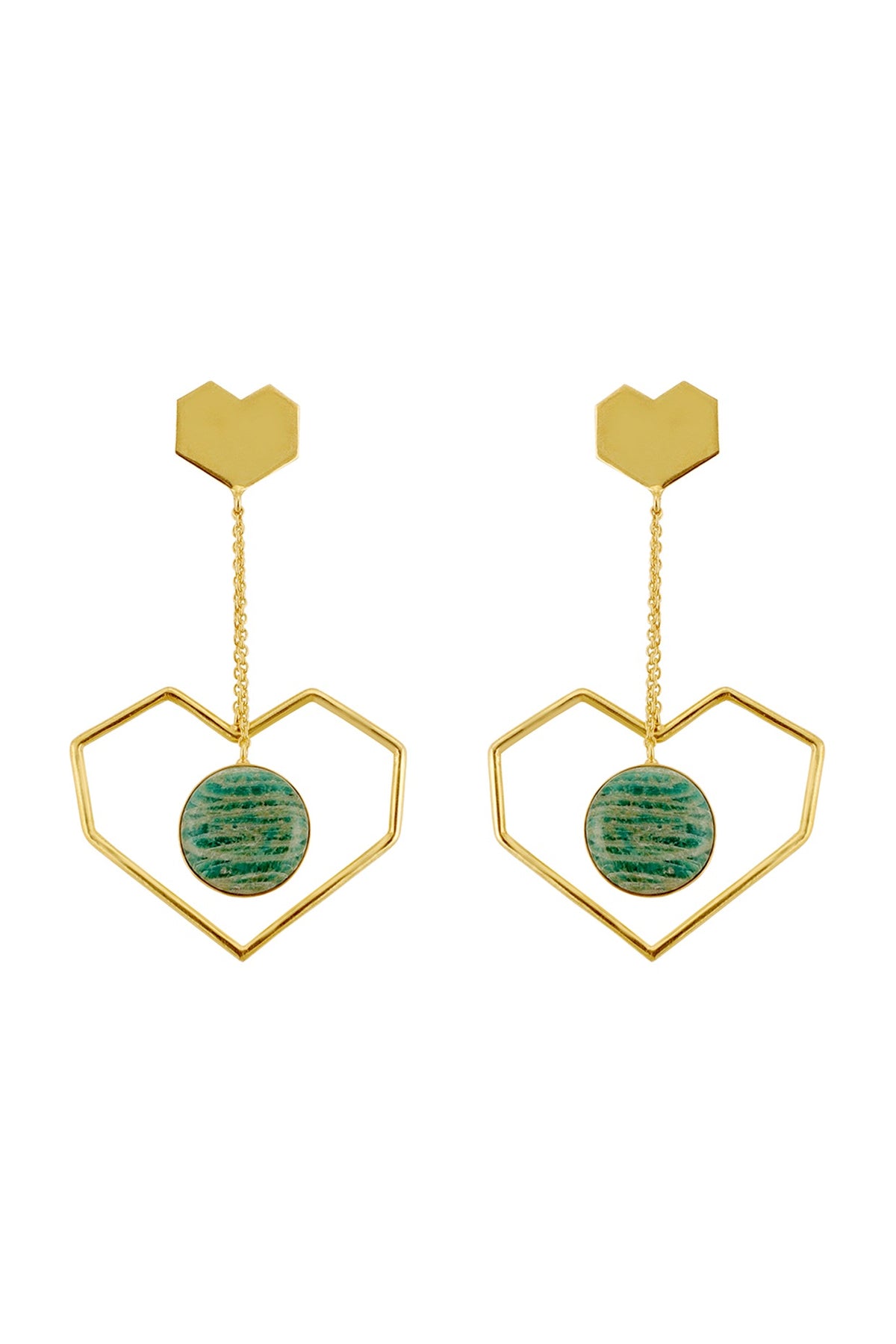 Gold Plated Gemstone Dangler Earrings