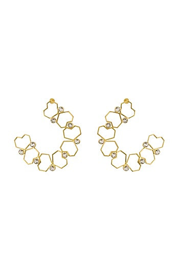 Gold Plated Dangler Earrings In Brass