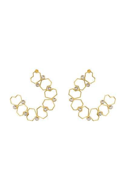 Gold Plated Dangler Earrings In Brass