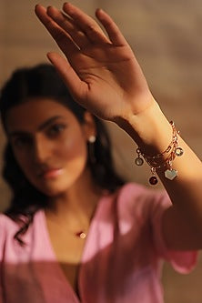 Rose Gold Plated Pink Quartz Bracelet