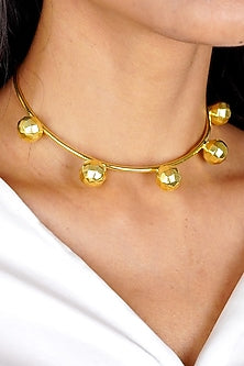 Gold Finish Choker Necklace