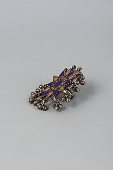 Silver Finish Adjustable Afghan Mirror Ring