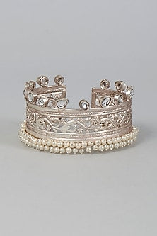 Silver Finish Beaded Bangle