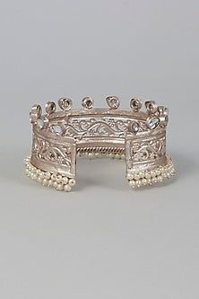 Silver Finish Beaded Bangle
