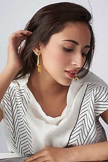 Gold Micro Plated Yellow Enameled Spiral Earrings