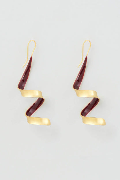 Gold Micro Plated Purple Enameled Earrings