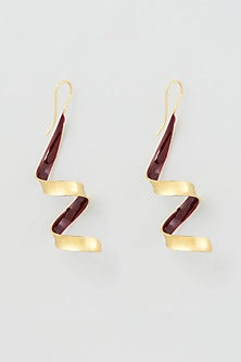 Gold Micro Plated Purple Enameled Earrings