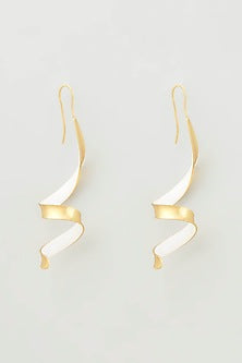 Gold Micro Plated Purple Enameled Earrings