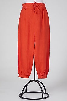 Orange Pants With Drawstrings