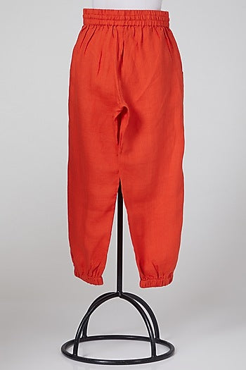 Orange Pants With Drawstrings
