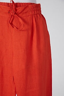 Orange Pants With Drawstrings