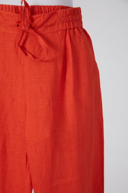 Orange Pants With Drawstrings