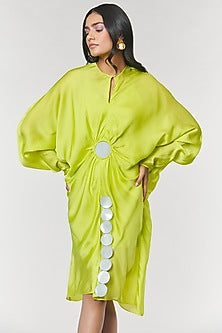 Neon Ring Scalloped Detailed Kaftan Ring Dress