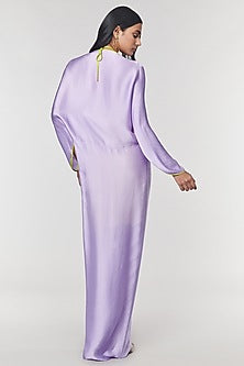 Lilac Scalloped Detailed Ring Gown
