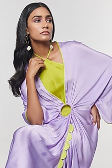 Lilac Scalloped Detailed Ring Gown