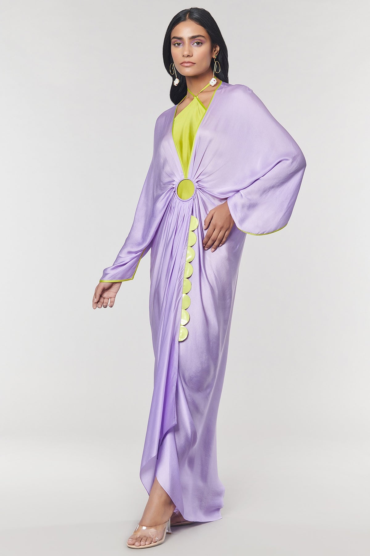 Lilac Scalloped Detailed Ring Gown