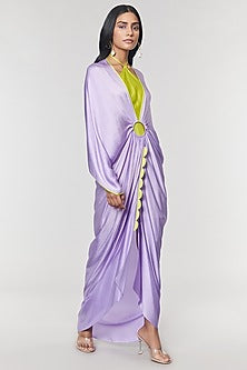 Lilac Scalloped Detailed Ring Gown