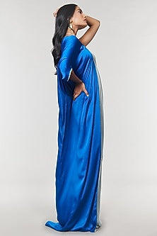 Blue & Grey One Shoulder Ring Gown