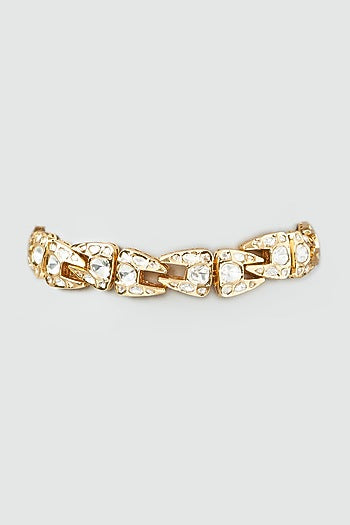 Gold Finish Kundan Polki Choker Necklace
