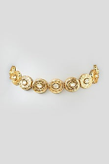 Gold Finish Kundan Polki Choker Necklace