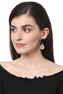 Gold Finish Quartz Teardrop Earrings