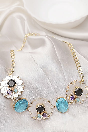Gold Finish Onyx Handcrafted Necklace