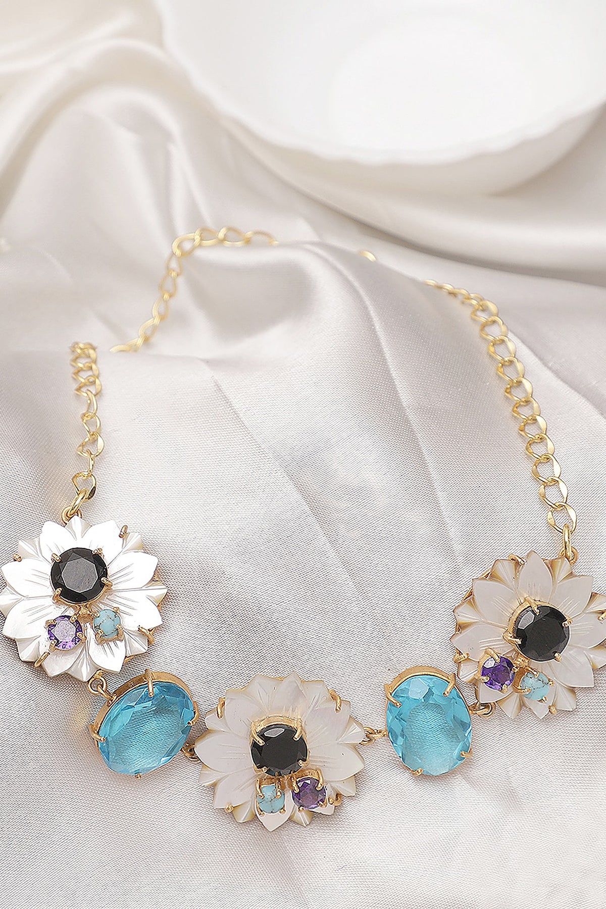Gold Finish Onyx Handcrafted Necklace