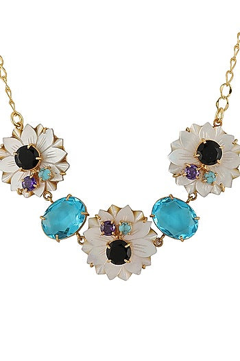 Gold Finish Onyx Handcrafted Necklace