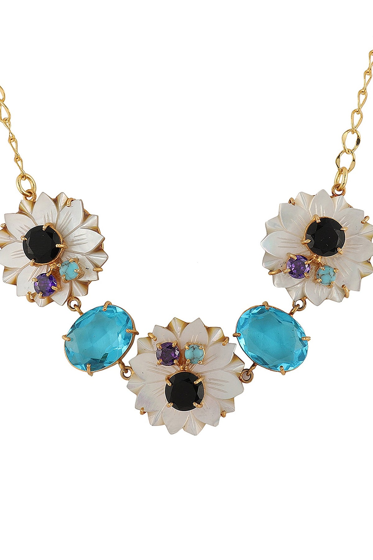 Gold Finish Onyx Handcrafted Necklace