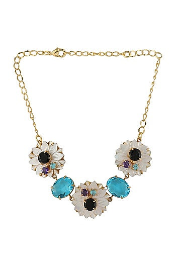 Gold Finish Onyx Handcrafted Necklace
