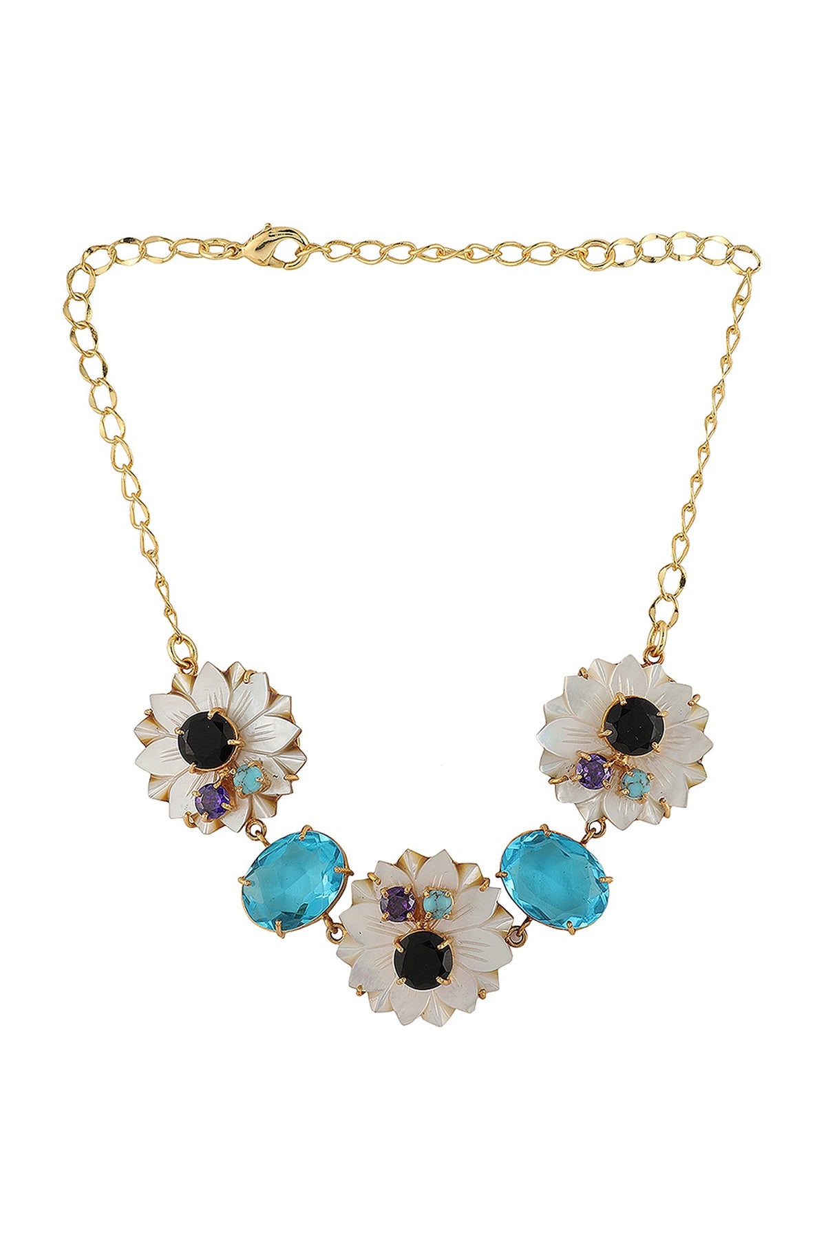 Gold Finish Onyx Handcrafted Necklace