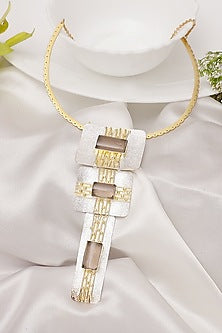 Gold Finish Amethyst Long Necklace