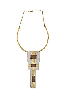 Gold Finish Amethyst Long Necklace