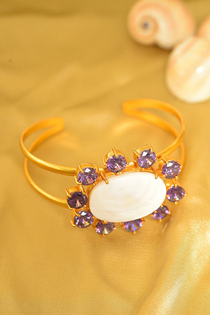Gold Finish Amethyst Bracelet