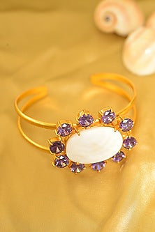 Gold Finish Amethyst Bracelet
