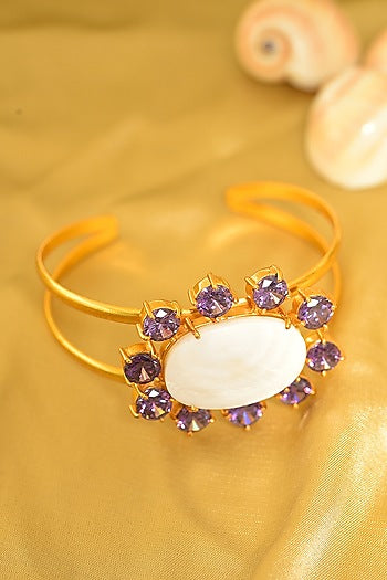 Gold Finish Amethyst Bracelet