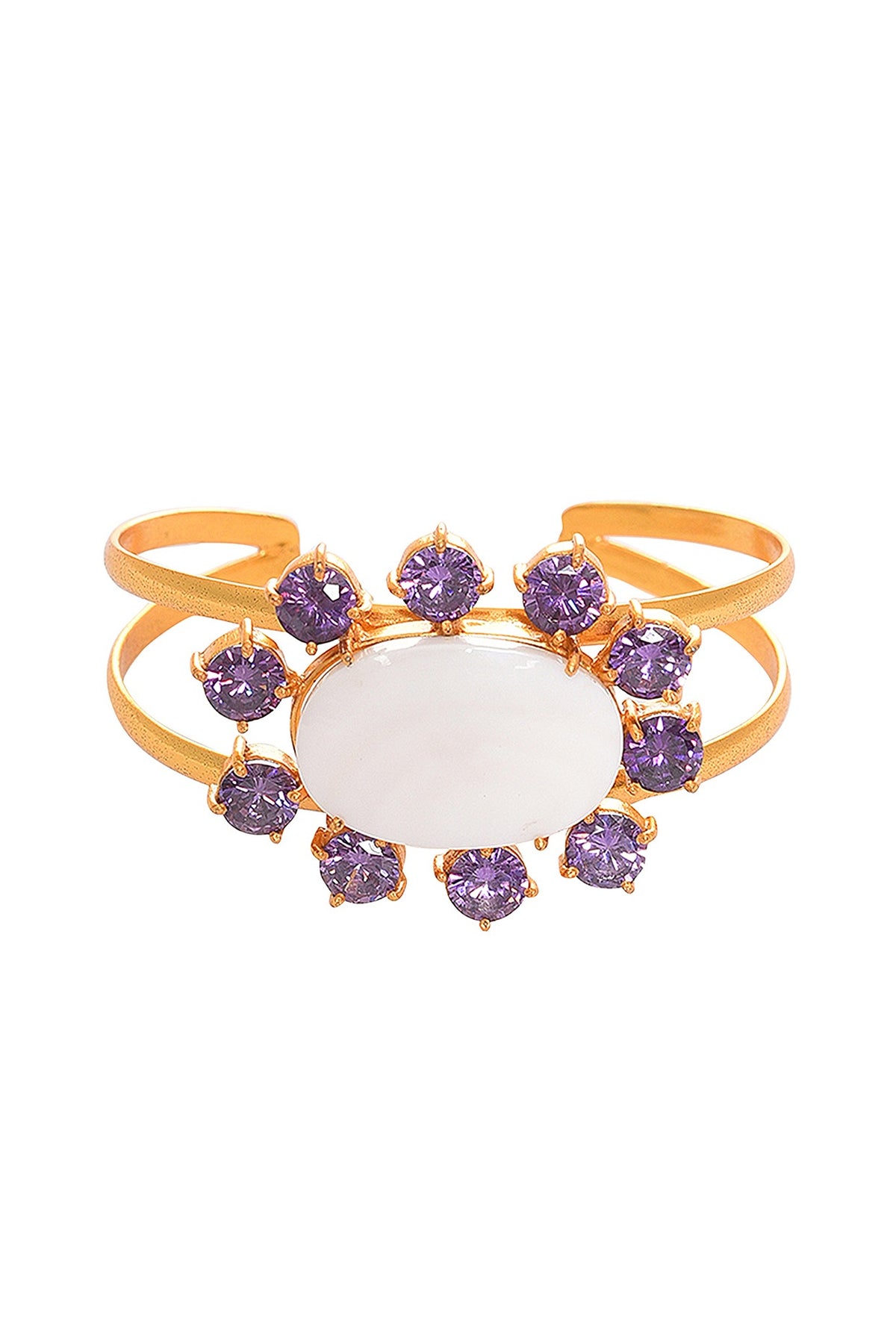 Gold Finish Amethyst Bracelet