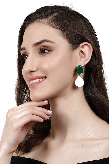Gold Finish Onyx Earrings