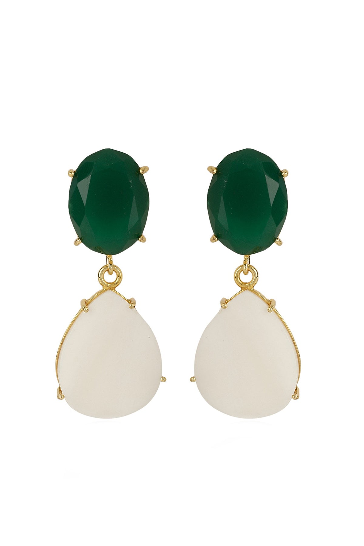 Gold Finish Onyx Earrings