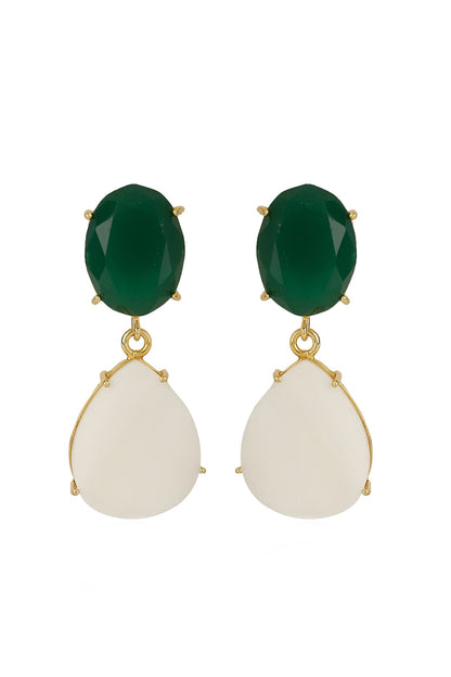 Gold Finish Onyx Earrings