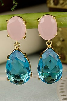 Gold Finish Onyx Earrings