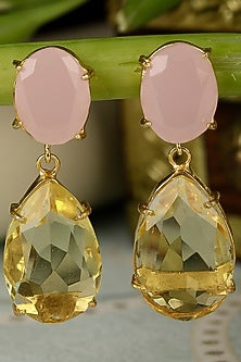 Gold Finish Onyx Earrings