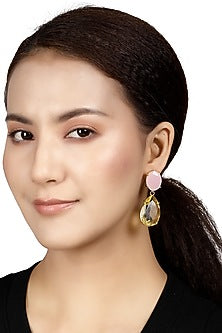Gold Finish Onyx Earrings