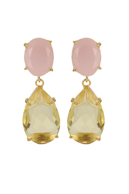 Gold Finish Onyx Earrings