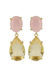 Gold Finish Onyx Earrings