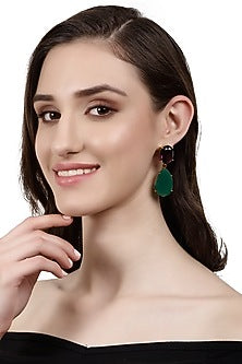 Gold Finish Onyx Earrings