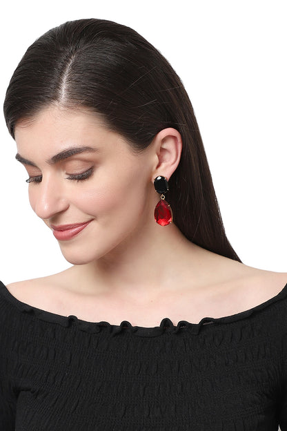 Gold Finish Onyx Earrings
