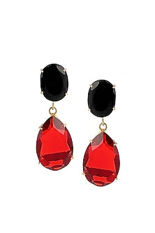 Gold Finish Onyx Earrings