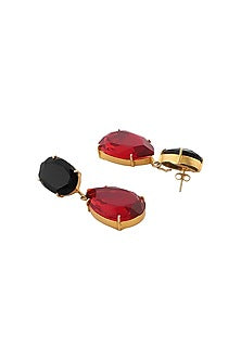 Gold Finish Onyx Earrings