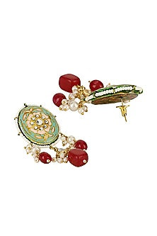Gold Finish Onyx Meenakari Choker Necklace Set